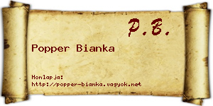 Popper Bianka névjegykártya